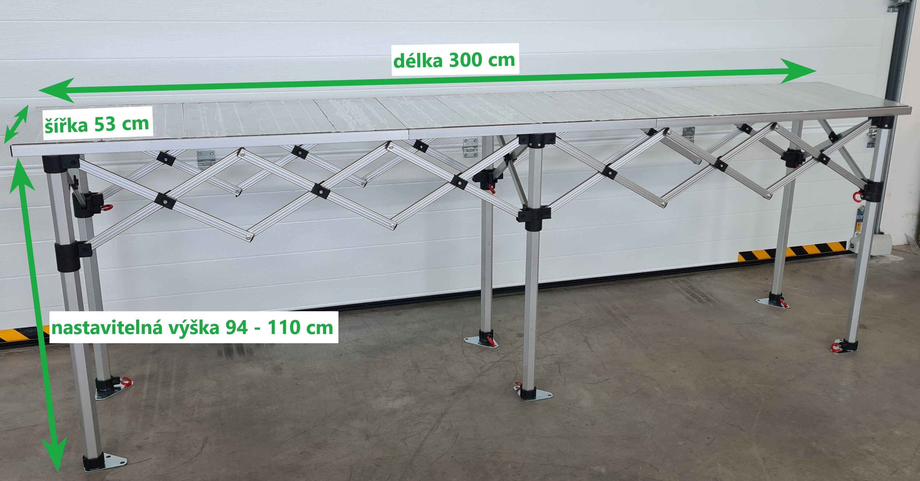 Skládací prodejní pult 280x53cm