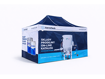 Nůžkový reklamní stan s potiskem 3x4,5m - ALU Standard