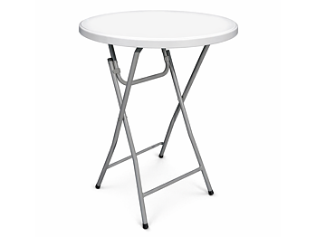 Skládací bistro stolek Ø 80 cm / výška 110 cm – bílý