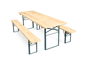 Pivný set PREMIUM 220x70cm - masív borovice - stôl + lavice