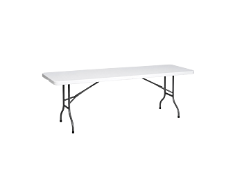 Skladací plastový cateringový stôl 180 cm - biely