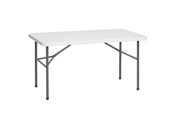 Skladací plastový cateringový stôl 150 cm - biely