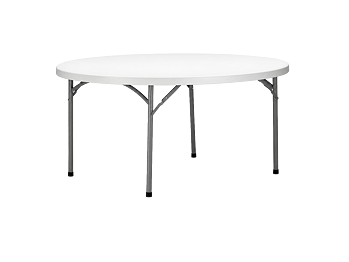 Skladací cateringový okrúhly stôl ⌀ 122 cm - biely
