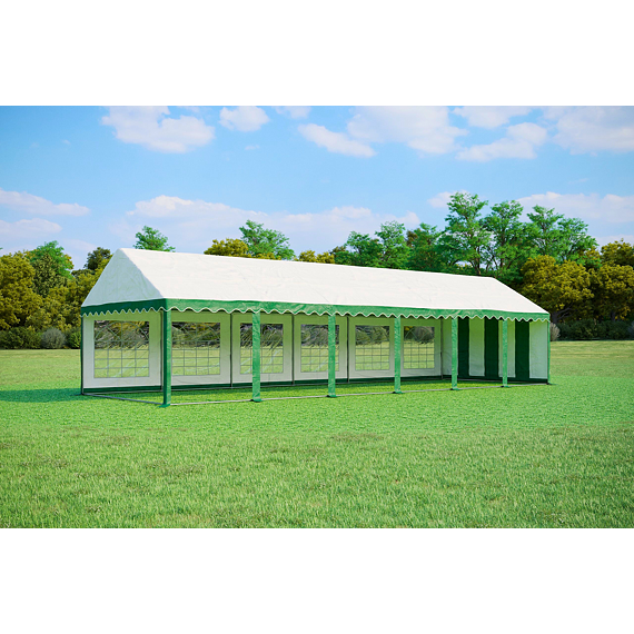 Párty stan 4x12 m Premium zelený – variabilní bočnice