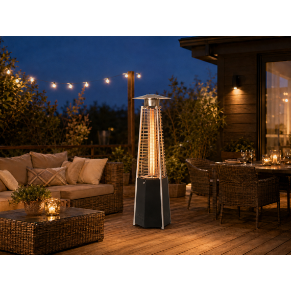 HEXAGON 12,5 kW kerti hősugárzó – teraszon